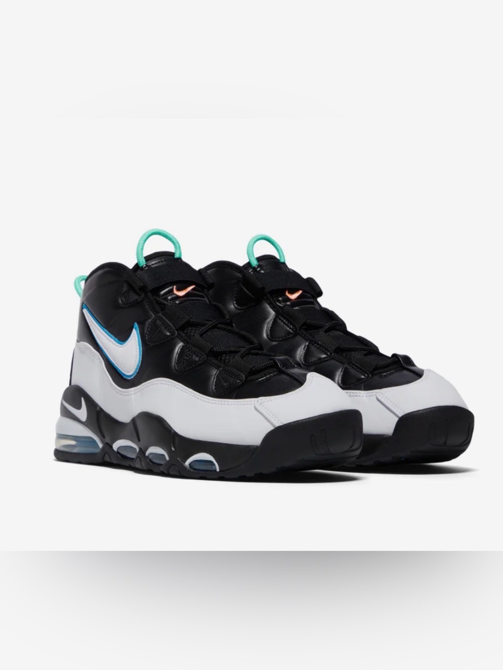 Nike Black, White & Teal Low-Top Athletic Sneakers